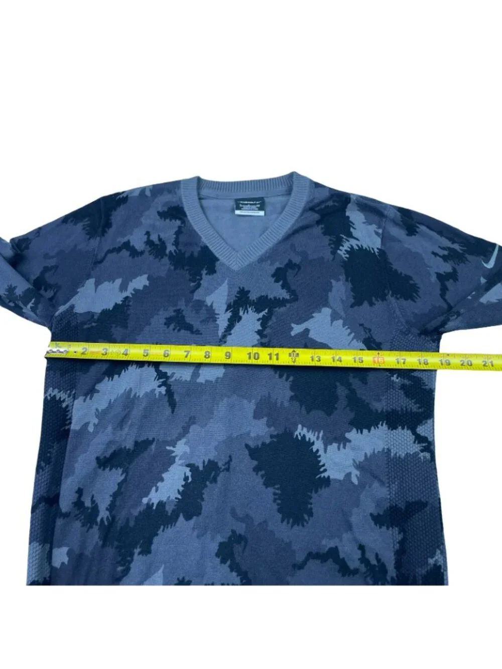 Nike Golf Men's 100% Cotton V-Neck Sweater Gray Camouflage • 803265-063 • Small